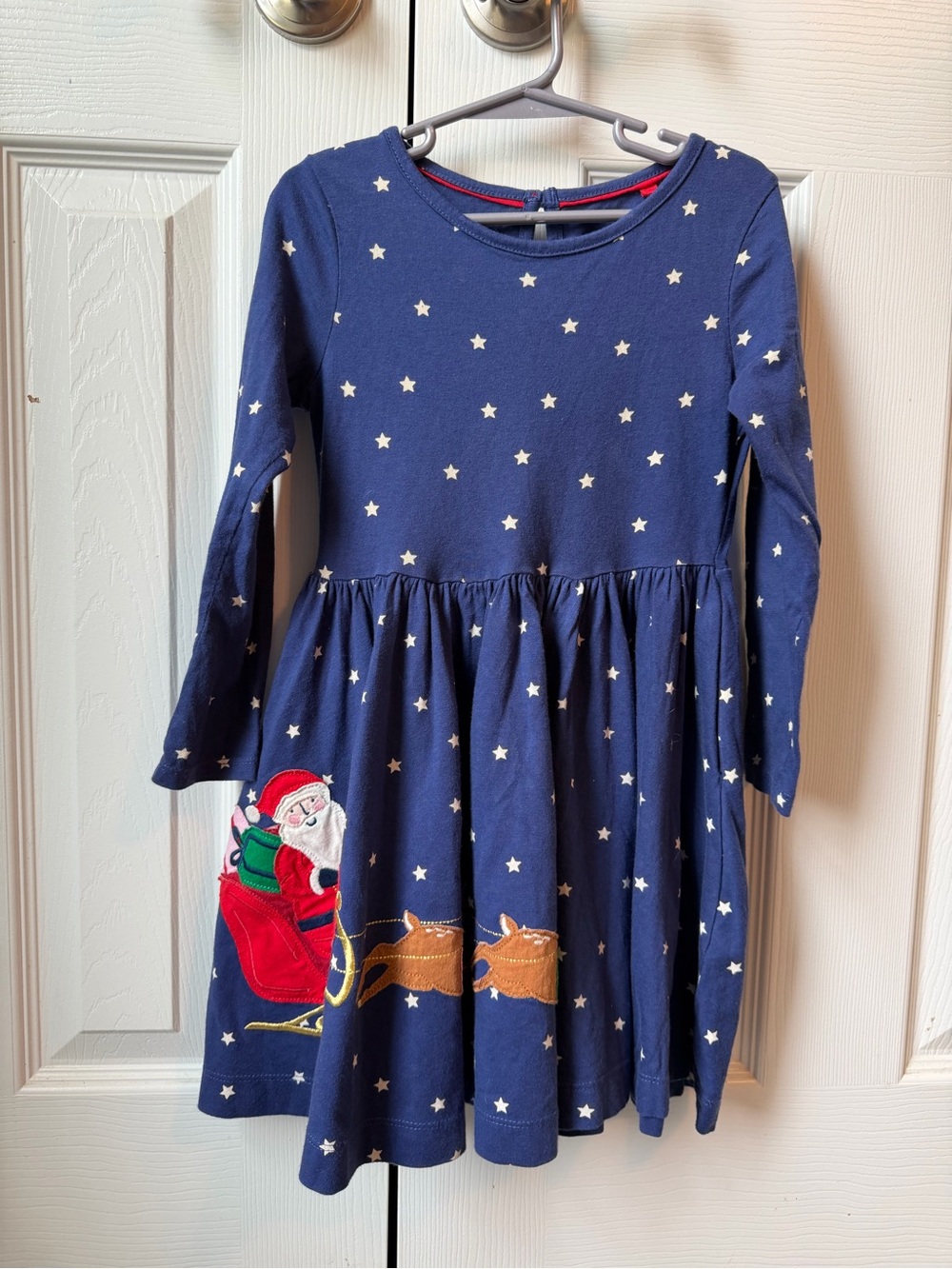 Mini Boden Christmas Dress with Santa Applique